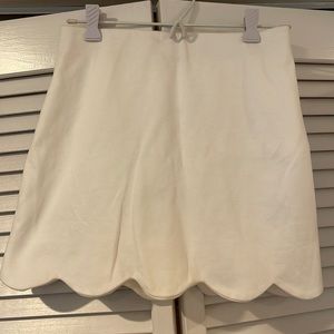 TopShop White Scalloped Mini Skirt